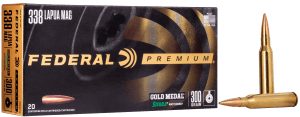 Federal GM338LM2 Premium Gold Medal 338 Lapua Mag 300 gr Sierra MatchKing BTHP 20rd Box