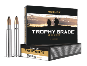 Nosler 40606 Trophy Grade Safari 375H&HMag 300gr Nosler Spitzer Partition 20 Per Box/10 Case