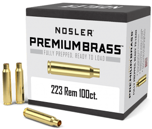 Nosler 10098 Premium Brass Unprimed Cases 223 Rem Rifle Brass 100rd Box