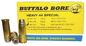 Buffalo Bore Ammunition 14C20 Heavy Strictly Business 44 S&W Spl 190 gr Soft Cast Hollow Point 20rd Box
