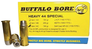 Buffalo Bore Ammunition 14C20 Heavy Strictly Business 44 S&W Spl 190 gr Soft Cast Hollow Point 20rd Box