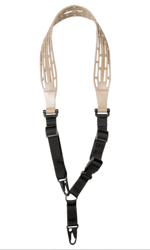 Limbsaver 12140 Tactical Sling made of Tan with Black Strap Nylon 48" OAL 1" W & Adjustable One-Two Point Design for Rifle/Shotgun