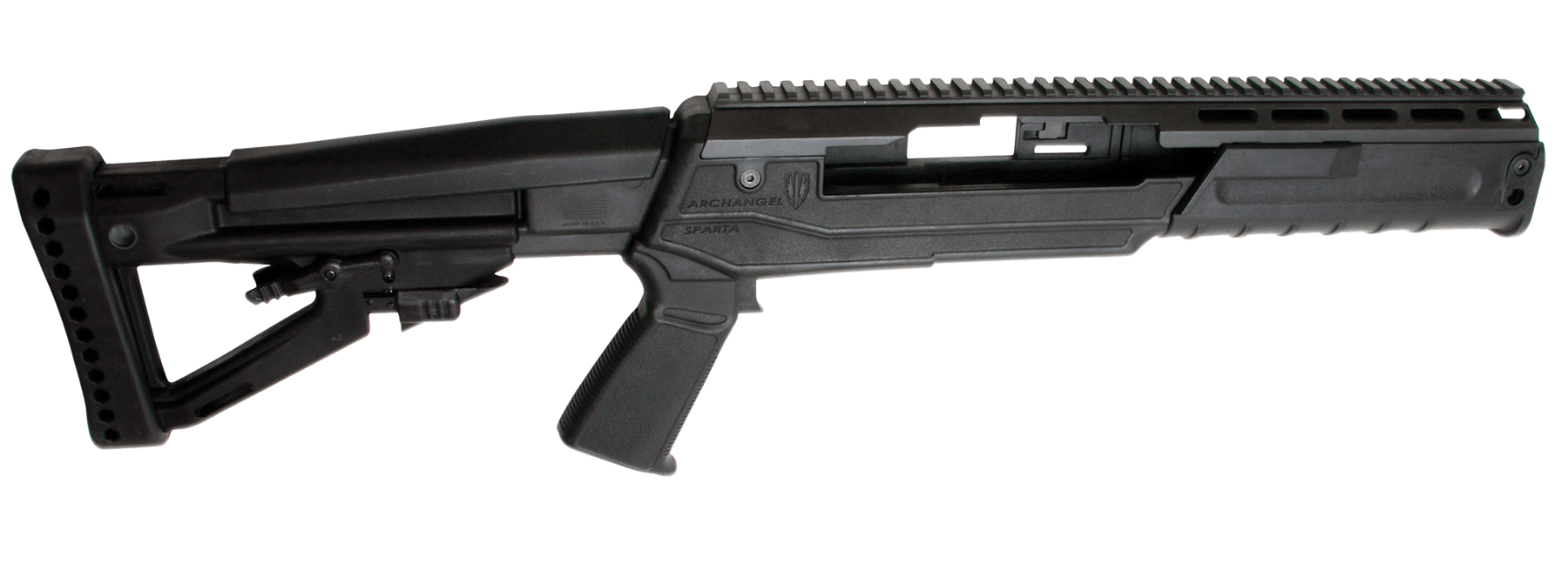 Archangel AA1430 Sparta Conversion Stock Black Synthetic 4 Position Collapsible with Pistol Grip for Ruger Mini-14 Mini Thirty