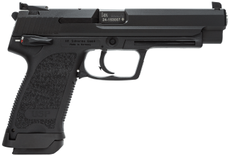 HK 81000363 USP Expert V1 9mm Luger Caliber with 4.25" Barrel 18+1 Capacity Overall Black Finish Serrated Trigger Guard Frame Serrated Steel Slide & Polymer Grip Includes 2 Mags