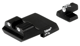Trijicon 600437 Bright & Tough Night Sights- Smith & Wesson 1911 Black | Green Tritium White Outline Front Sight Green Tritium White Outline Rear Sight