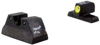 Trijicon 600596 HD Night Sights- H&K USP Black | Green Tritium Yellow Outline Front Sight Green Tritium Black Outline Rear Sight