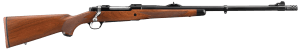 Ruger 37186 Hawkeye African 375 Ruger 3+1 23" Muzzle Brake Barrel Satin Blued Alloy Steel American Walnut With Ebony Forend Cap Stock Optics Ready