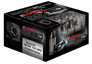 Barnes Bullets 21554 TAC-XPD Defense Handgun 40 S&W 140 gr TAC-XP 20rd Box