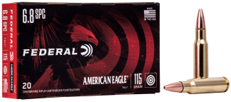 Federal AE68A American Eagle Target 6.8mm Rem SPC 115 gr Full Metal Jacket (FMJ) 20rd Box
