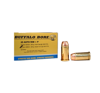 Buffalo Bore Ammunition 32B20 Personal Defense Strictly Business 45 Auto Rim +P 200 gr Jacketed Hollow Point (JHP) 20rd Box