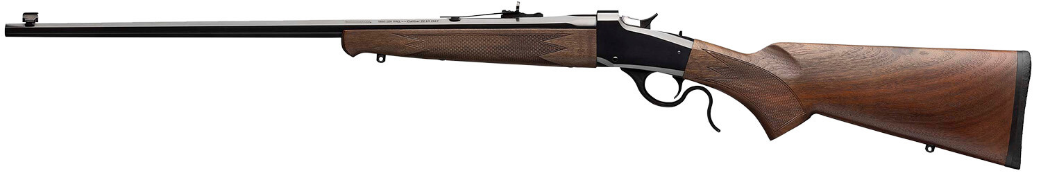 Winchester Repeating Arms 524100104 Model 1885 Low Wall Hunter 22 WMR 1rd 24 Blued Octagon Barrel & Steel Receiver Schnabel-Style Checkered Forearm Checkered Walnut Curved Grip Stock w/Pachmayr Decelerator Recoil Pad" - Image 2