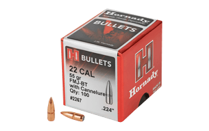 Hornady 2267 Traditional 22 Cal .224 55 gr Full Metal Jacket Boat Tail 100rd Box