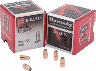 Hornady 2510 Traditional Rifle 25 Caliber .257 60 GR Flat Point 100 Box