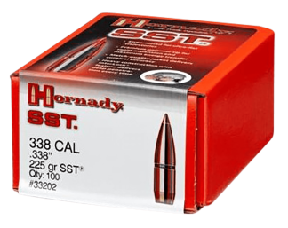 Hornady 33202 SST  338 Cal .338 225 gr Super Shock Tip 100rd Box/ 15 Case