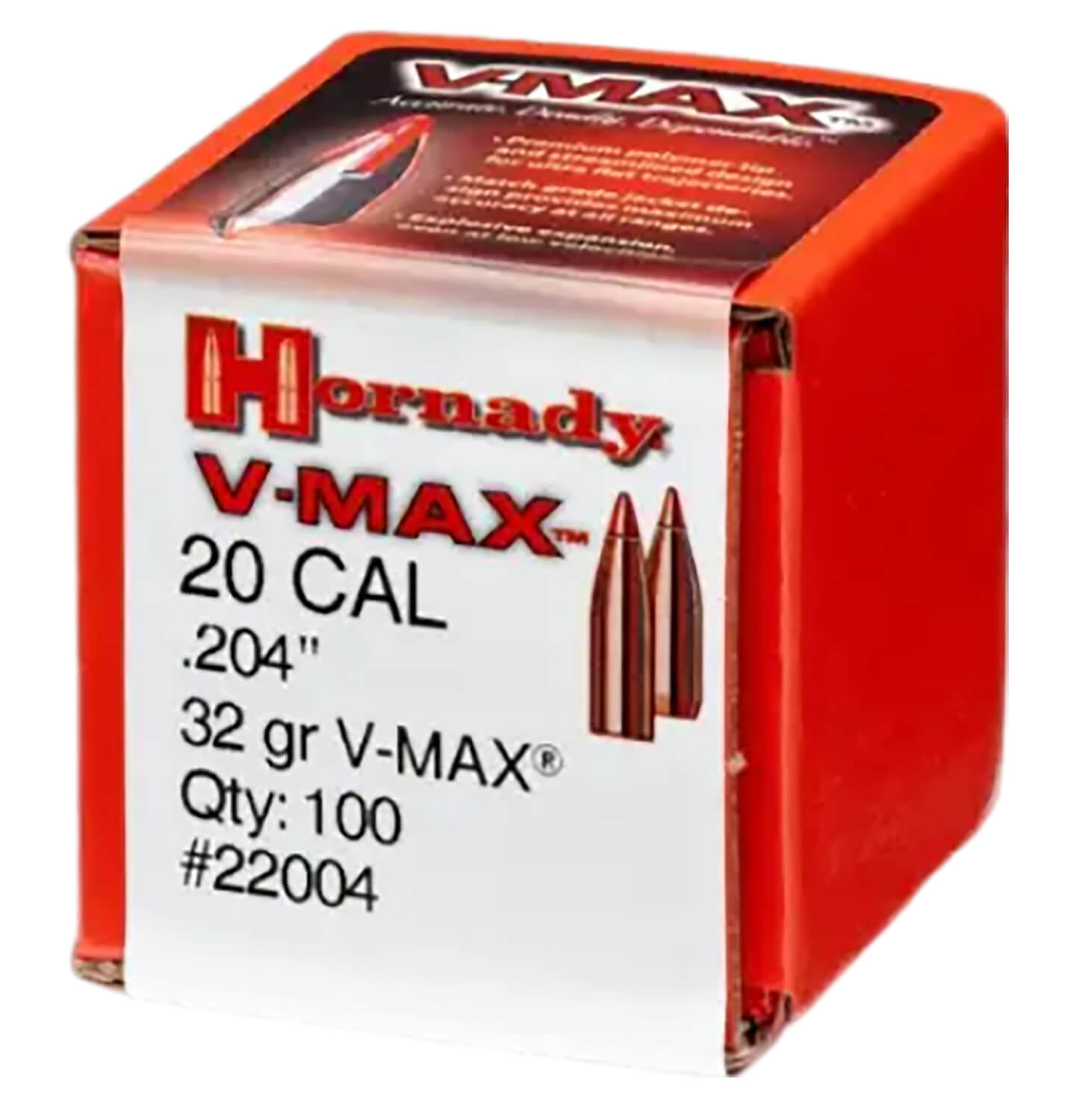 Hornady 22004 V-Max 20 Cal .204 32 gr V Max 100rd Box - Image 2