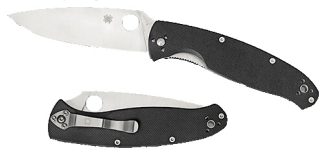 Spyderco C142GP Resilience 4.20" Folding Drop Point Plain 8Cr13MoV SS Blade Black G10 Handle Includes Pocket Clip