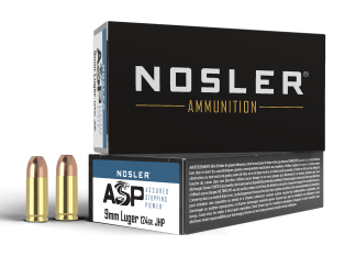 Nosler 51054 Assured Stopping Power Target 9mm Luger +P 124 gr Jacketed Hollow Point (JHP) 50rd Box