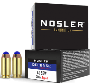 Nosler 39515 Defense Handgun 40 S&W 200 gr Bonded Performance Tipped 20rd Box