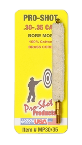 Pro-Shot MP3035 Bore Mop  .30 - .35 Cal Rifle #8-32 Thread Cotton 1.75" Long