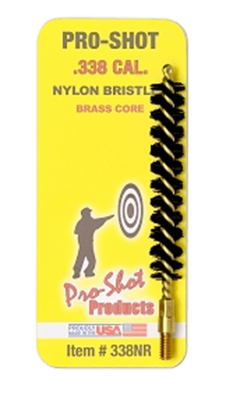 Pro-Shot 338NR Bore Brush  .338 Cal Rifle #8-32 Thread Nylon Bristles Brass Core