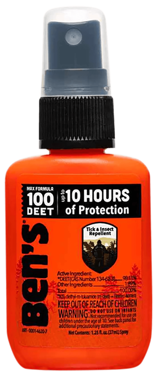 Ben's 00067070 100 Odorless Scent 1.25 oz Spray Repels Ticks & Biting Insects Effective Up to 10 hrs