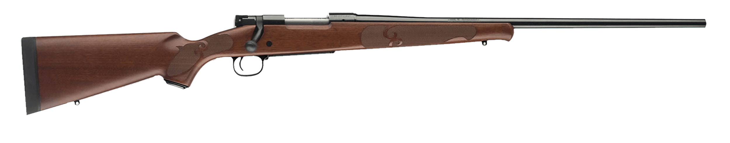 Winchester Repeating Arms 535200233 Model 70 Featherweight 300 Win Mag 3+1 24" Free-Floating Barrel Forged Steel Receiver w/Integral Recoil Lug Satin Walnut Feather Checkered Stock w/Schnabel Fore-End Pachmayr Decelerator Recoil Pad No Sights
