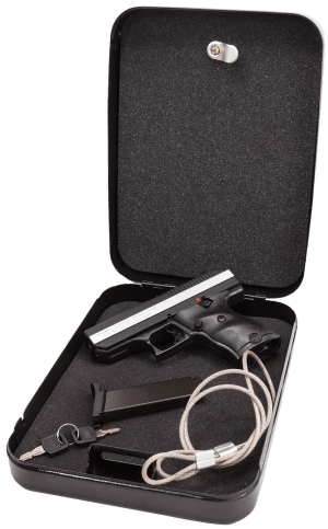 Hi-Point CF380HSP Model CF Home Security Package 380 ACP Caliber with 3.50" Barrel 8+1 Capacity Black Finish Frame Serrated Black Steel Chrome Line Slide & Polymer Grip Includes Lock Box