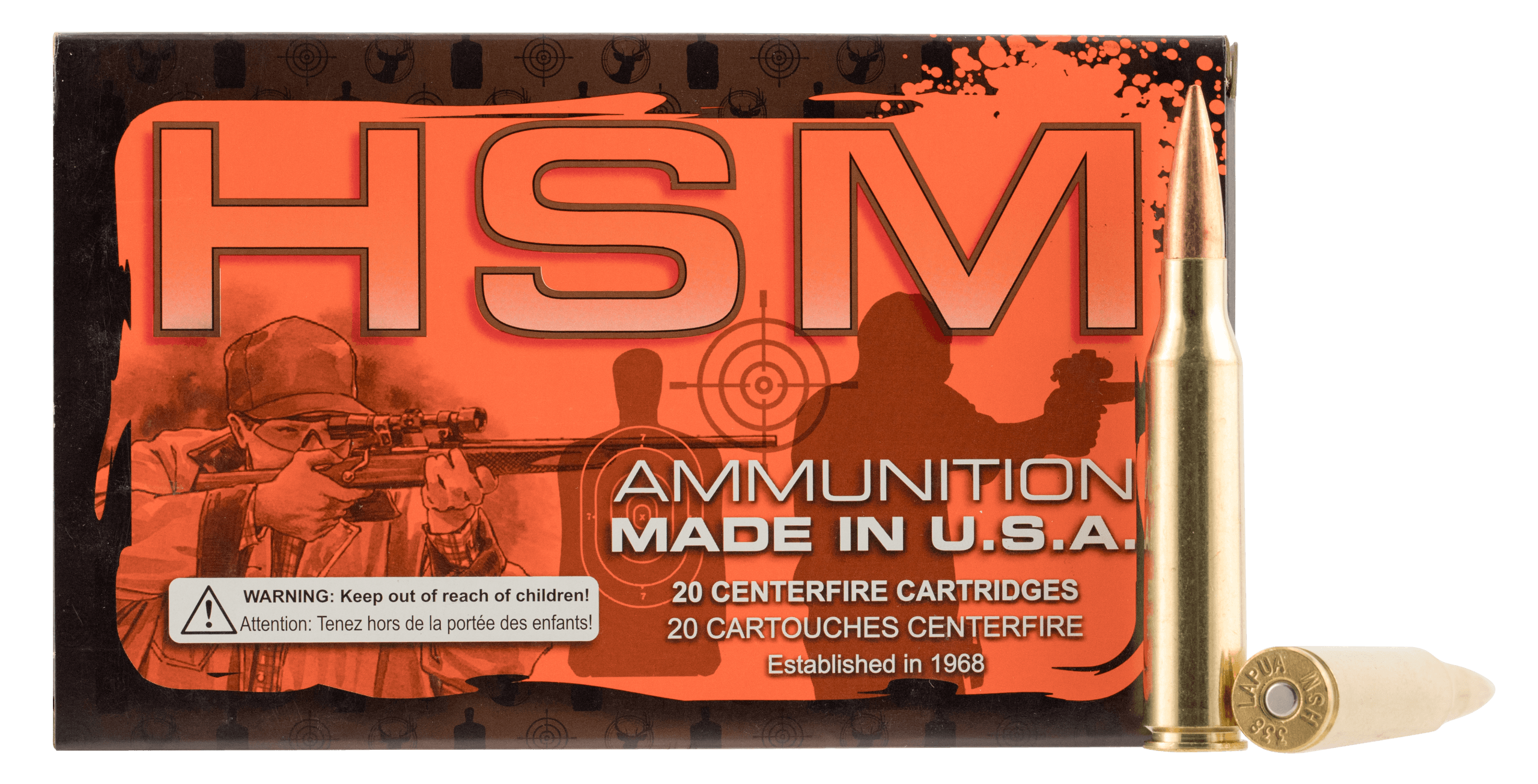 HSM 338LAPUA3N68 Match 338 Lapua Mag 300 gr Sierra MatchKing BTHP 20rd Box