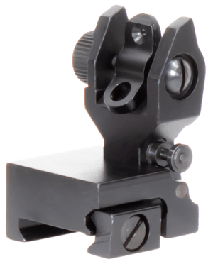 Aim Sports MT201 AR Low Profile Rear Flip Up Sight Black Anodized Low Profile for AR-15