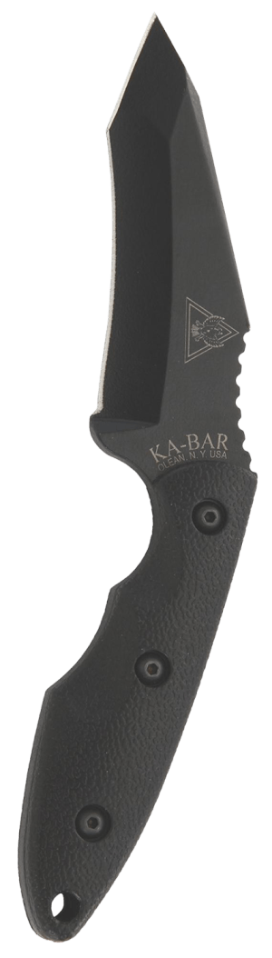 Ka-Bar 2486 TDI Hell Fire 3.56" Fixed Recurve Tanto Plain 1095 Cro-Van Blade Black Ultramid Handle