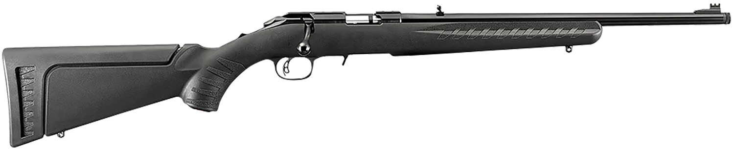Ruger 8306 American Rimfire Compact 22 LR 10+1 18 Threaded Barrel Satin Blued Alloy Steel Williams Gun Sight Co. Fiber Optic Front Sight Black Synthetic Stock Accepts All 10/22 Magazines" - Image 2