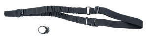 Caldwell 156215 Single Point Tactical Sling made of Black Nylon with Adjustable Bungee Design & QD Release Buckle for AR Platforms