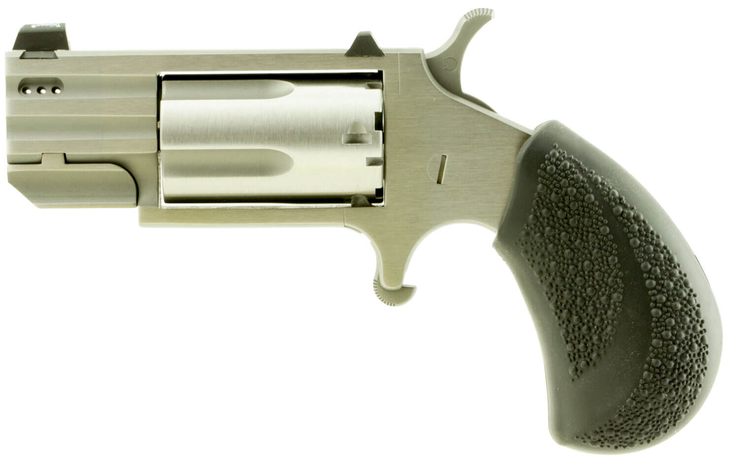 North American Arms PUGDP Pug 22 WMR Caliber with 1" Ported Barrel 5rd Capacity Cylinder Overall Stainless Steel Finish Black Polymer Grip & XS White Dot Sight - Image 2