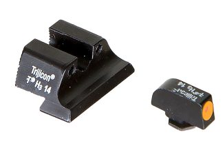 Trijicon 600543 HD Night Sights- Glock Large Frame Black | Green Tritium Orange Outline Front Sight Green Tritium Black Outline Rear Sight