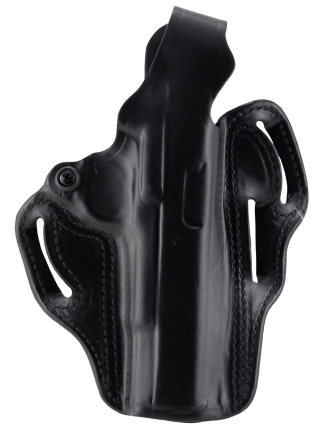 DeSantis Gunhide 001BAB6Z0 Thumb Break Scabbard OWB Black Leather Belt Slide Compatible w/Glock 19/19X Belt 1.75" Wide Right Hand