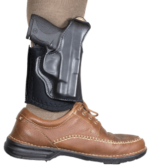 DeSantis Gunhide 014PCX7Z0 Die Hard Rig  Ankle Black Leather/Sheepskin Ankle Fits S&W M&P Shield 9/40 Right Hand