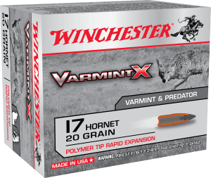 Winchester Ammo X17P Varmint X  17 Hornet 20 gr Polymer Tip Rapid Expansion 20rd Box