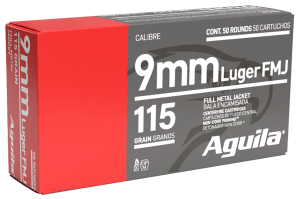 Aguila 1E097704 Target & Range Handgun 9mm Luger 115 gr Full Metal Jacket 50rd Box