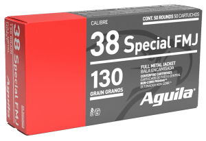 Aguila 1E382521 Target & Range Handgun 38 Special 130 gr Full Metal Jacket 50rd Box