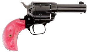 Heritage Mfg RR22MB3BHPNK Rough Rider 22 LR/22 WMR 6 Shot 3.50" Black Barrel Black Cylinder & Black Zamak Frame Pink Pearl Grips