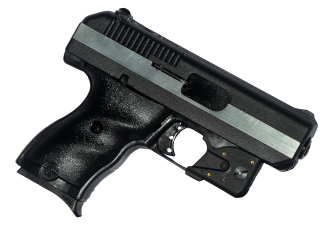 Hi-Point CF380LLTGM Model CF 380 ACP Caliber with 3.50" Barrel 8+1 Capacity Black Finish Frame Serrated Black Steel Chrome Line Slide & Polymer Grip Includes LaserLyte Laser