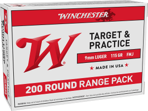 Winchester Ammo USA9W USA Target 9mm Luger 115 gr Full Metal Jacket (FMJ) 200rd Box
