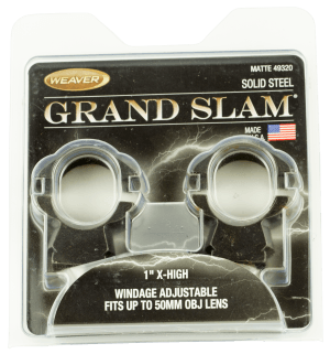 Weaver Mounts 49320 Grand Slam Top Mount 1" Extra High Windage Adjustable Dovetail Matte Black Steel