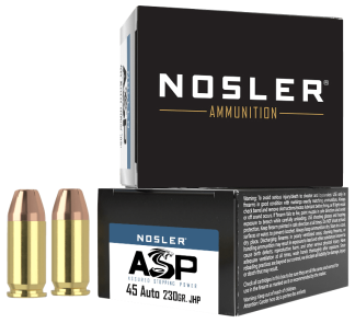 Nosler 51277 Assured Stopping Power Target 45 ACP 230 gr Jacketed Hollow Point (JHP) 20rd Box