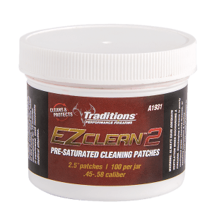 Traditions A1931 EZ Clean 2 Cleaning Patches Multiple .45 .54 Cal 100 Per Jar