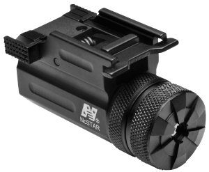 NcStar AQPTLMG Compact Laser 5mW Green Laser with 532nM Wavelength Black Anodized Finish & QR Weaver Style Mount for Compact & Subcompact Pistols