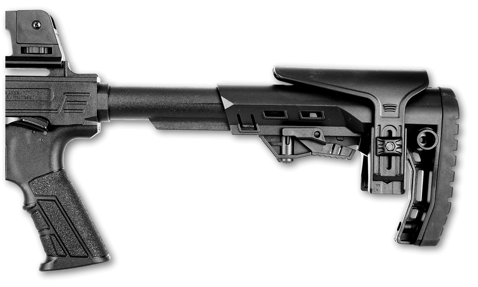 Derya Firearms TM22.FEAT.18 TM22 Feather 22 LR 10+1 18" Black Threaded Barrel Black Anodized Aluminum Receiver w/Picatinny Rail Black Adjustable Polymer Stock Black Polymer Grip - Image 5